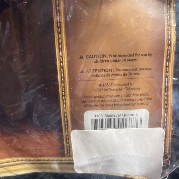 New In Character Adult Large Turquoise Medieval Queen Deluxe Costume - Picture 7 of 7